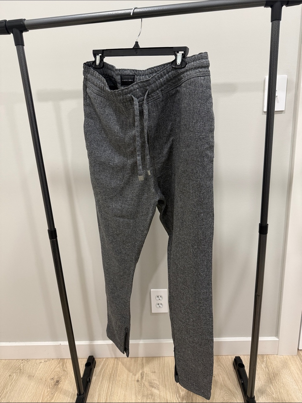 Men's Charcoal Knit Drawstring Joggers